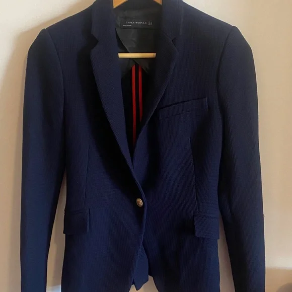 NWOT ZARA Woman Navy Blazer - Picture 6 of 12